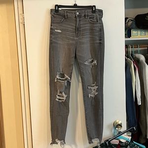 Super High Rise Gray American Eagle Jeggings